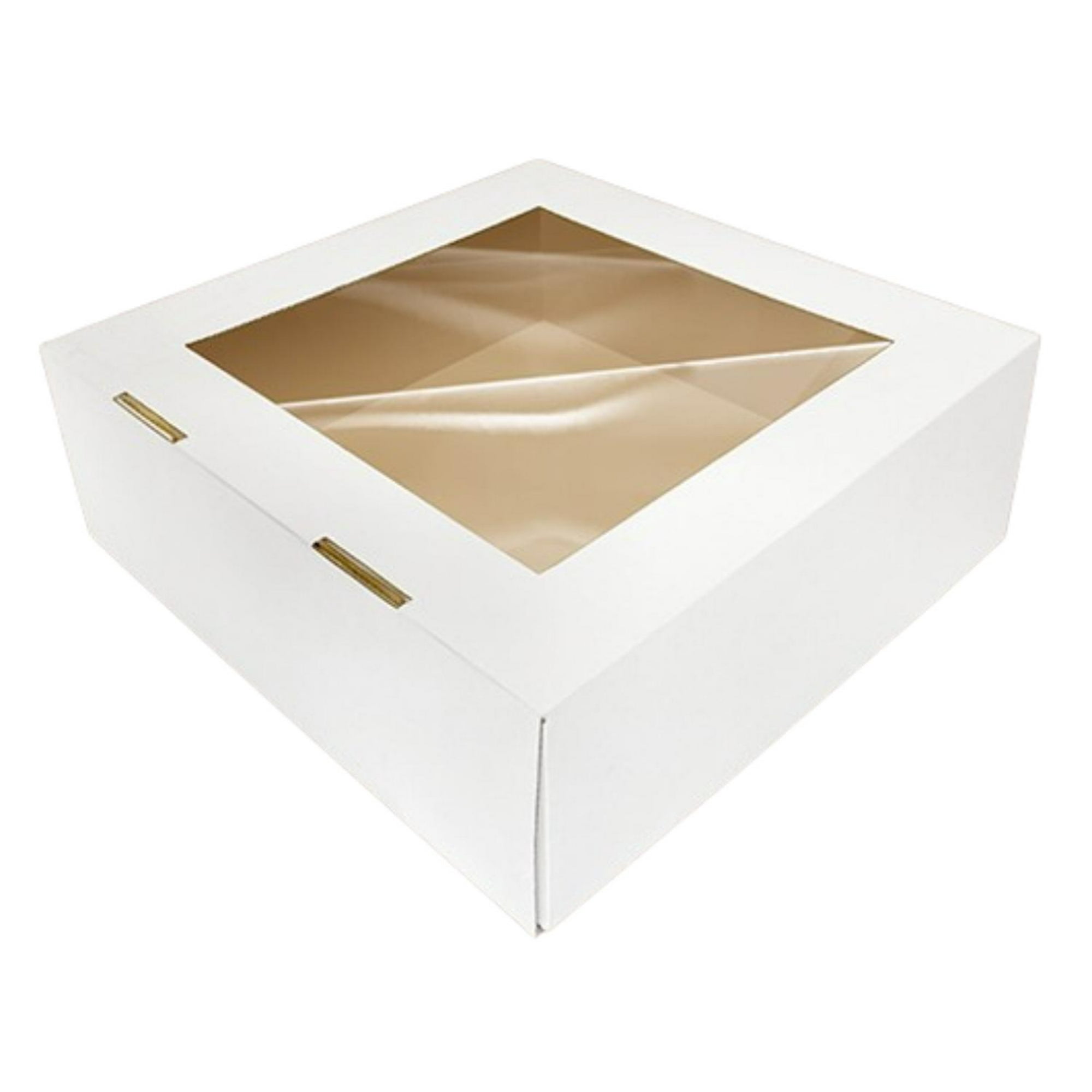 Genérico - Caja Torta Cuadrada Ventana Superior 34,5 X 15 Cm Blanco