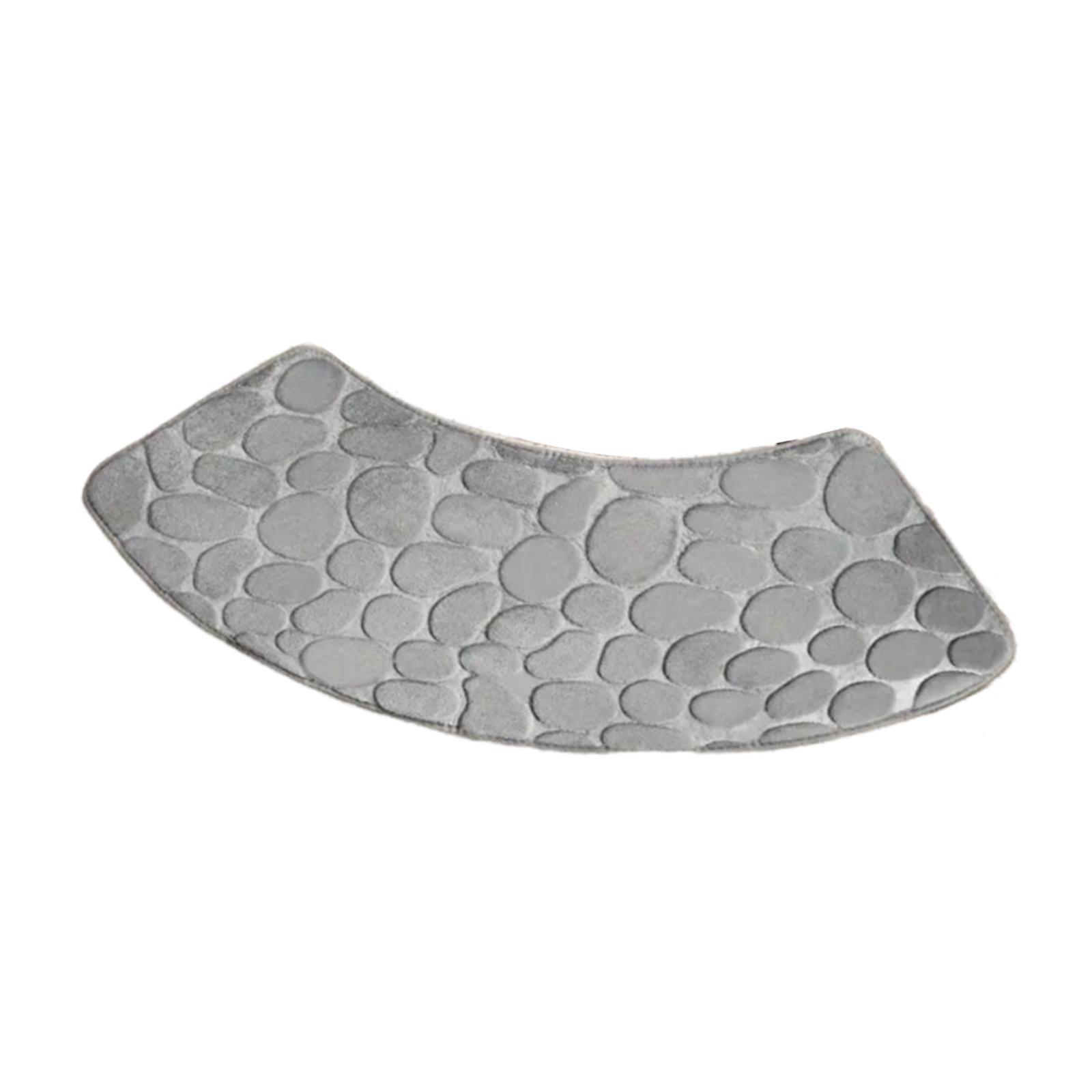 Bothyi - Alfombrilla De Ducha Curvada, Antideslizante, Para Baño, Lavandería, Bañera, Color Gris Claro