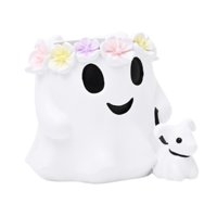 Ioensy - Maceta De Resina Para Macetas, Florero, Estilo Rústico, Para Balcón, Para Halloween, Con Forma De Fantasma Y Balde Con Flores