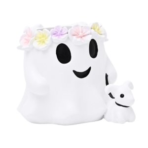 Ioensy - Maceta De Resina Para Macetas, Florero, Estilo Rústico, Para Balcón, Para Halloween, Con Forma De Fantasma Y Balde Con Flores