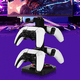 thumbnail image 4 of Soporte universal para mandos de juegos con soporte para auriculares, iluminación RGB y puertos USB Hub, soporte giratorio compatible con PS5/Xbox/Switch - 4 mandos y organizador de auriculares-Negro, 4 of 10