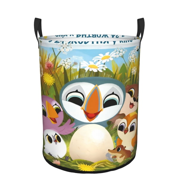 Roca del Frailecillo Cesta de lavandería de gran capacidad redonda con asa, bolsa para ropa sucia plegable, almacenamiento para dormitorio, baño y lavadero 44x35 cm