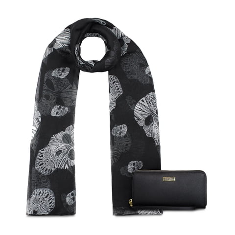 Kubayoff - Kenneth Cole - Pack Bufanda Omani Negro + Billetera Jaeda Negro