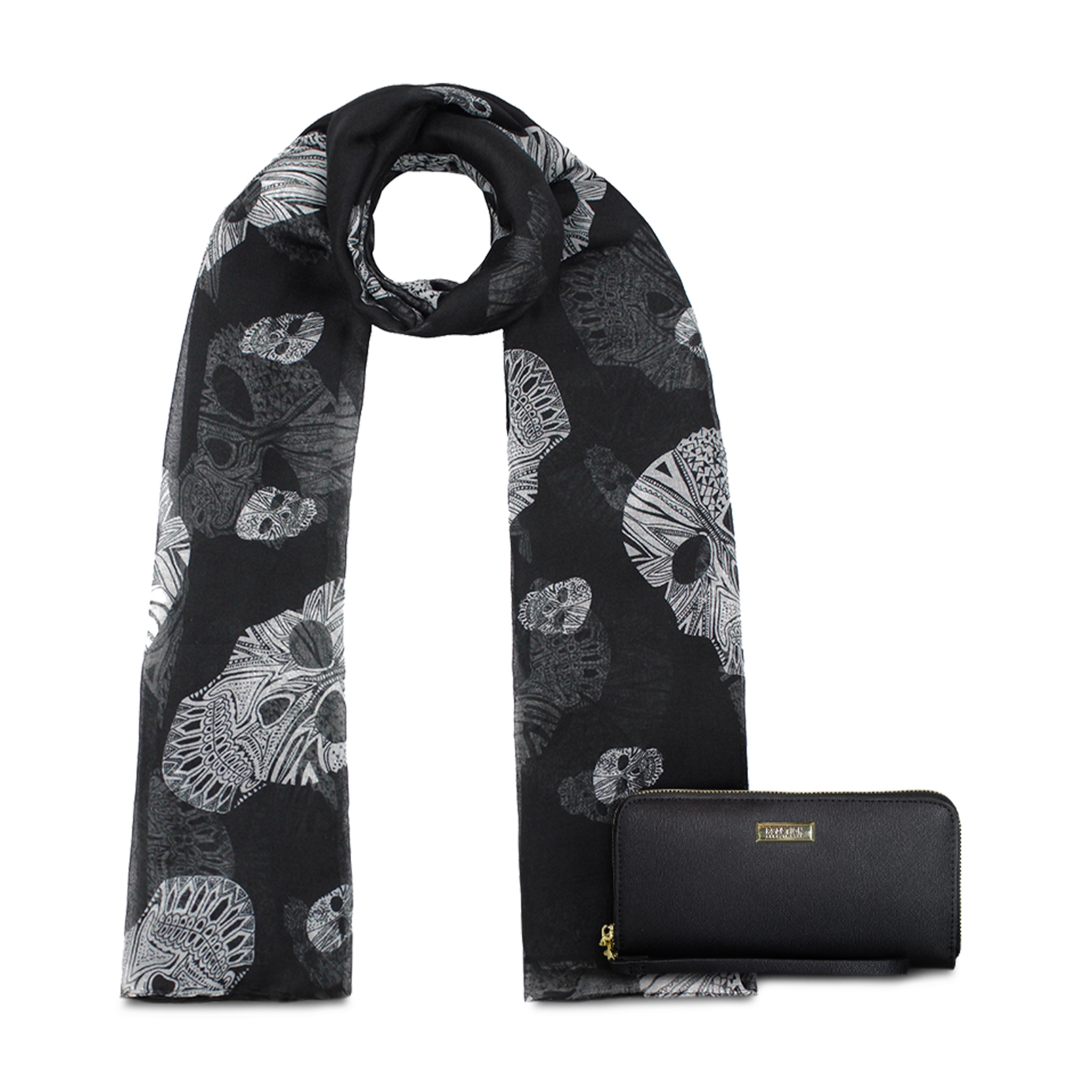 Kubayoff - Kenneth Cole - Pack Bufanda Omani Negro + Billetera Jaeda Negro