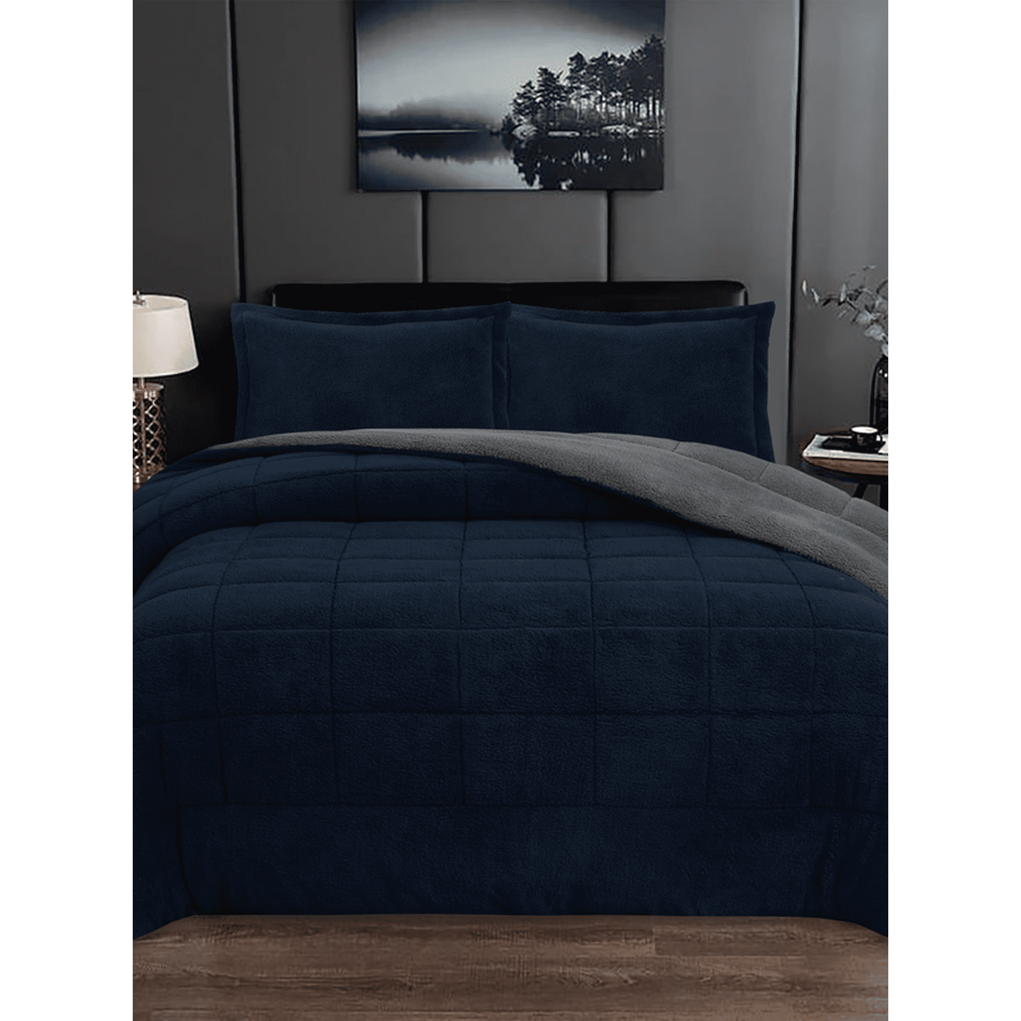 Andes - Plumon Sherpa Bicolor Gris 2 Pl