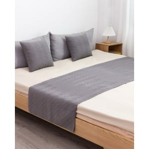 Todo Para El Hogar - Piecera De Cama Decorativa Modelo Plush Gris