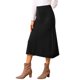 thumbnail image 4 of Falda de suéter de mujer de cintura alta de punto acanalado A-Line Midi para ocasiones elegantes y casuales S Negro, 4 of 6