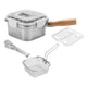 thumbnail image 5 of 5 Piezas Olla Freidora Compacta con Cesta para Freír Sartén de Acero Inoxidable Juego de Utensilios de Cocina Adecuado para Espacios Pequeños Y Viajes Blanco, 5 of 5