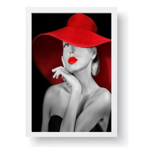 Genérico - Cuadro Decorativo Blanco Y Rojo Medidas 30X40 Cm