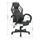 thumbnail image 3 of Silla Gamer Pu Ergonómica Escritorio Tunney Blanco Negro, 3 of 6