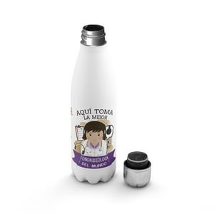 Creango - Botella Agua Termica Aqui Toma La Mejor Fonoaudiologa De Acero Inoxidable
