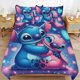 thumbnail image 2 of Comforter Set Queen Size Love Stitch And Angel Set with 2 Pillowcases for All SeasonsBedding Set 3pcs for Kids Boys Girls Bedroom Decor Bed Sheets, 2 of 5