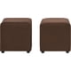thumbnail image 1 of Set 2 Poufs Cali Felpa Chocolate, 1 of 1