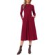 thumbnail image 2 of INSPIRE CHIC Vestido de Punto Acanalado para Mujer Casual de Manga Larga con Cuello Redondo y Bolsillos Línea A Vestidos Largos de Punto XL Burdeos, 2 of 6