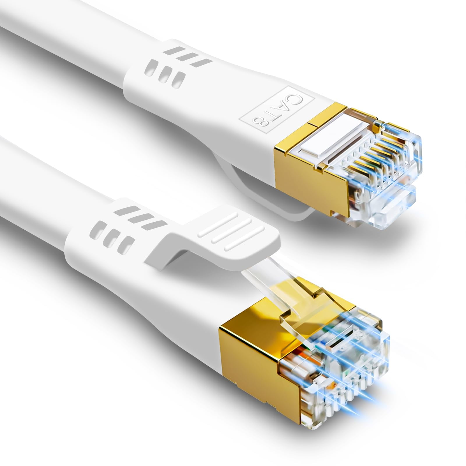 Cable Ethernet Hugin Cat 8 De 15 M/50 Pies De Alta Velocidad, 40 Gbps, 2000 Mhz