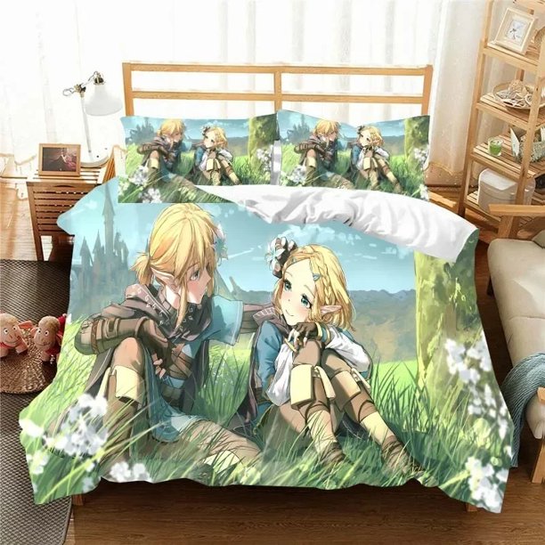 Z-Zelda Pattern Quilt Cover Pillowcase Bedding Two or Three Piece Set Multi Size Comforter Set Duvet Cover Bedding Sets Bed Sheets