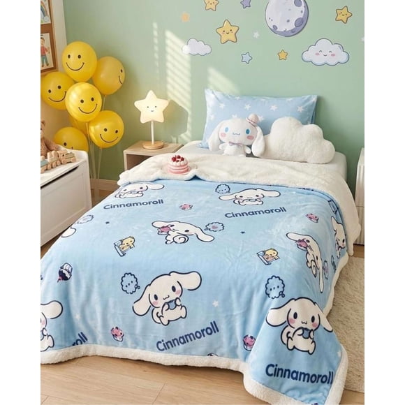 Manta frazada plush con chiporro diseño sin fundas infantil plaza y media06