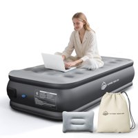 Colchón Inflable Juitoy Twin Con Bomba Integrada De 440 Libras De Capacidad