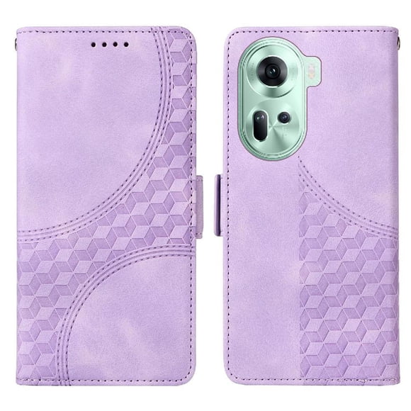 Carcasa FOXDOCK OPPO Reno 11 Pro 5G de cuero PU, diseño acolchado clásico, protección contra caídas y rayones