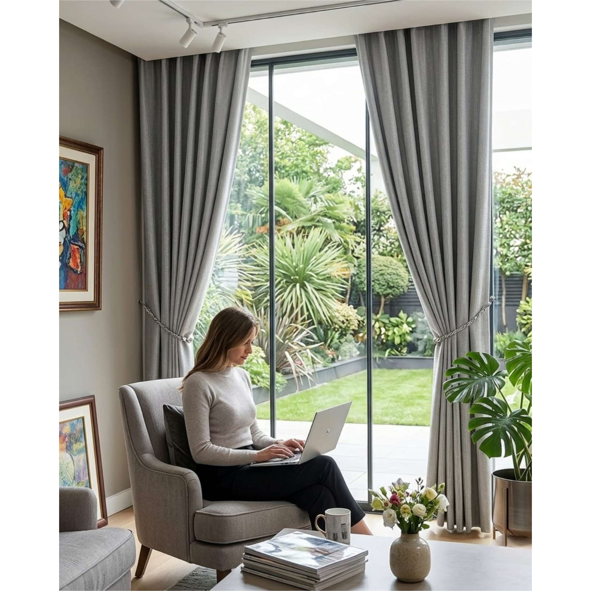 Mylhogar - Juego De Cortinas Blackout Premium Engomadas