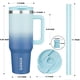 thumbnail image 3 of Vaso Con Asa Aislante De Acero Inoxidable De 40 Onzas Con Tapa Y Pajita Para Agua O Café Helado Color Cielo, 3 of 6