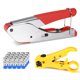 thumbnail image 1 of Kit engarzador de cables coaxiales Hiija RG6 con 20 conectores, 1 of 6
