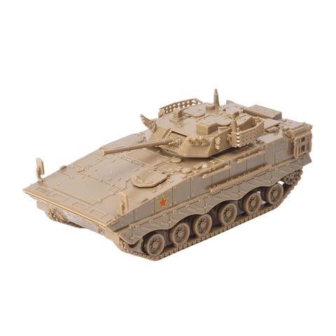 Magideal - 1:72 Modelo De 4D Rompecabezas En Miniatura Vehículos De Carro De Orugas Para Regalo Decoración De Mesa Recuerdo Educación Exhibición De Juguet Marrón