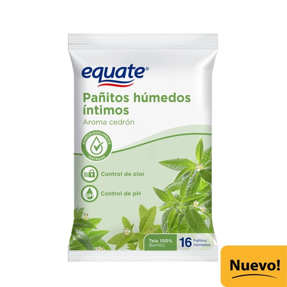 Pañitos Húmedos Equate Íntimos Aroma Cedrón, 16 Un