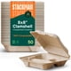thumbnail image 1 of Recipientes compostables para comida para llevar con forma de concha, 8 x 8, 3 compartimentos, 1 of 6