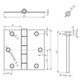 thumbnail image 3 of Pack 2 Bisagras Acero Odis 3,5”×3,5”×2,0mm - Bronce, 3 of 3