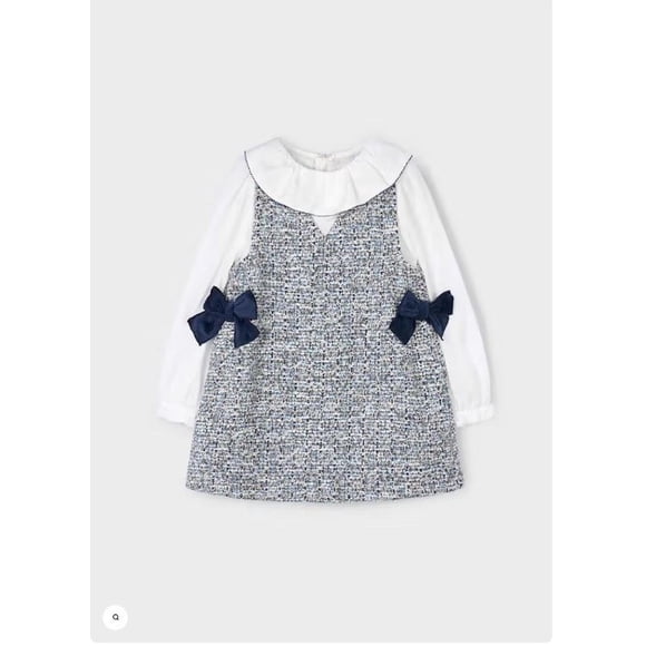 Vestido pichi combinado gris 4 Años
