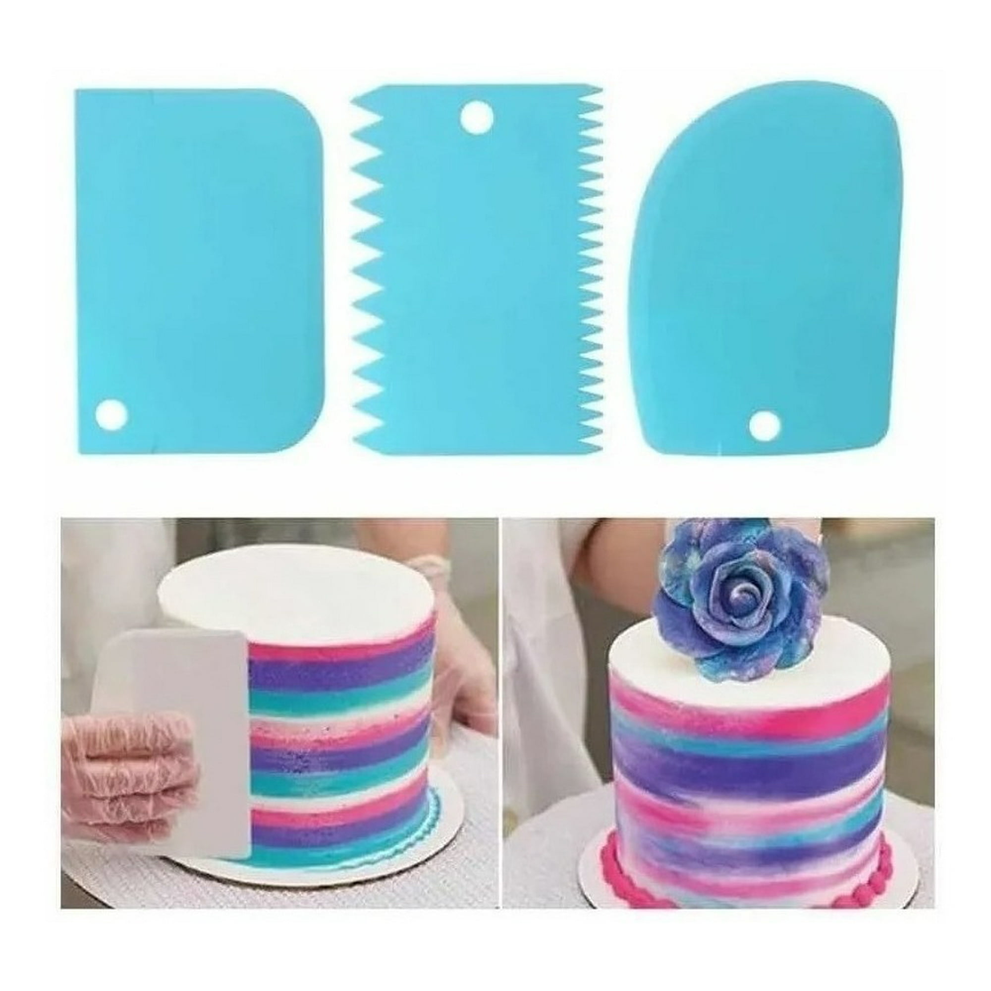 Genérico - Set 3 Espátulas Texturizadoras Para Tortas Repostería Cocina
