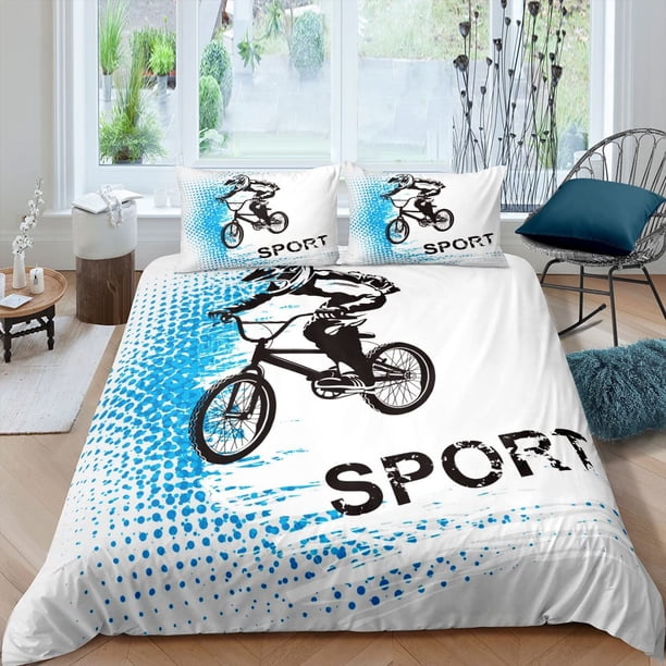Bicycle Duvet Cover Set Microfiber Mountain Bike Comforter Cover Sport Game Tie Dye Pattern King Size 2/3pcs Twin Bedding Set Bed Sheets