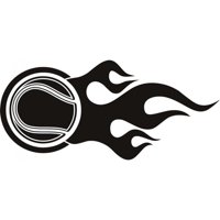 Rienda Libre Graphics - Decomural Flaming Tennis Ball Tennis Ws-19181