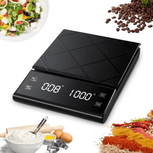 Báscula digital cocina café 3kg con temporizador color negro