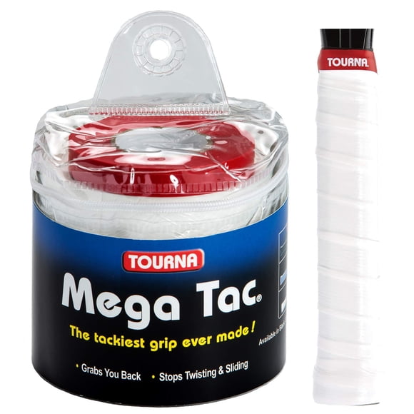Overgrip Tourna Mega Tac Extra Pegajoso Blanco Paquete de 30