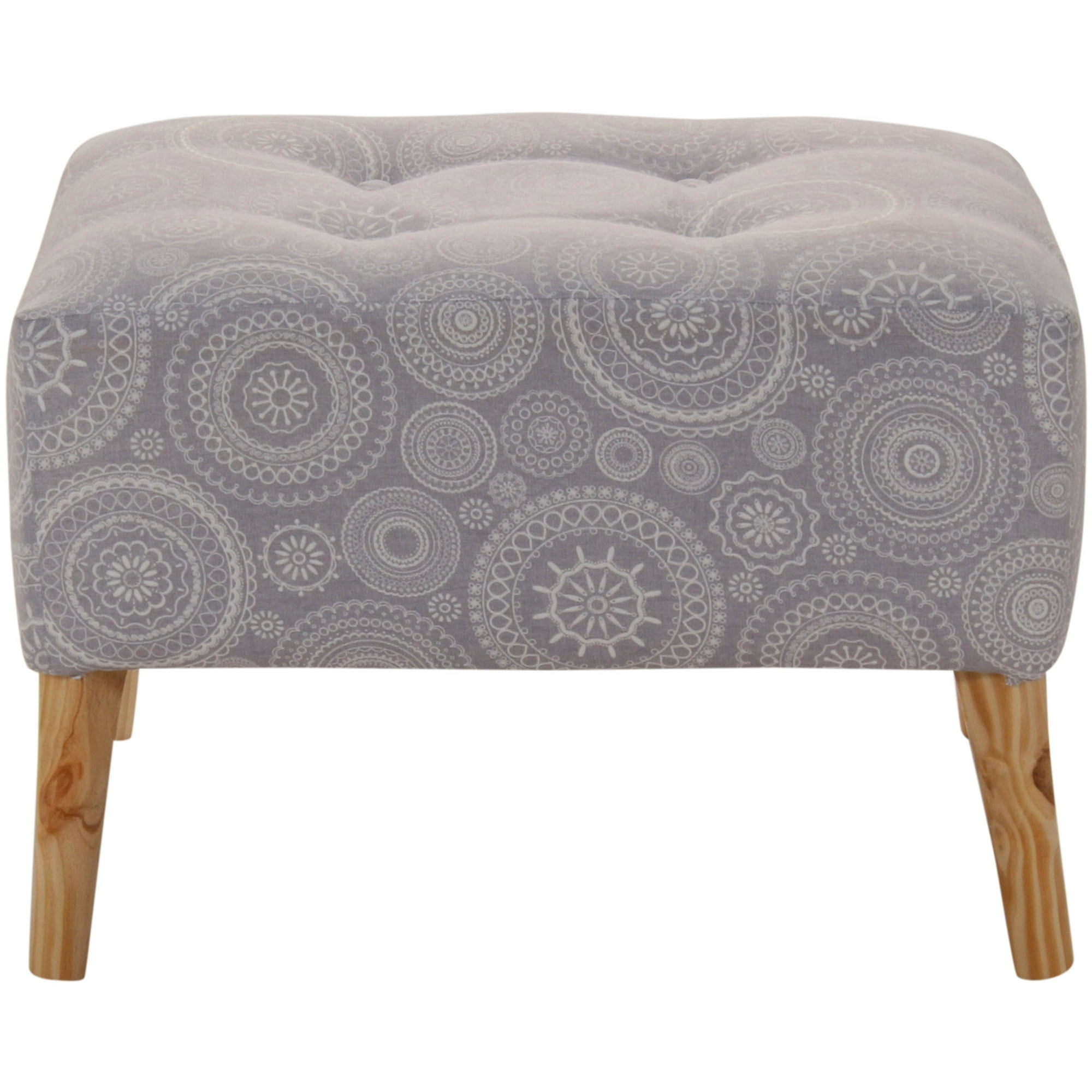 Máxima Design - Pouf Petrum Mandala Gris Estampado 62x42x42 Cm