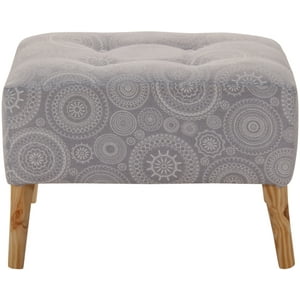 Máxima Design - Pouf Petrum Mandala Gris Estampado 62X42X42 Cm