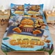 thumbnail image 1 of Cartoon Cat Three Piece Bedding Soft Cute Bed Suit, 1 of 5