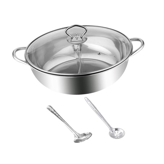 Bothyi - Olla Caliente Shabu Shabu Con Tapas, Utensilios De Cocina, Utensilios De Cocina Para Acampar, Viajar, Familia, 36cm