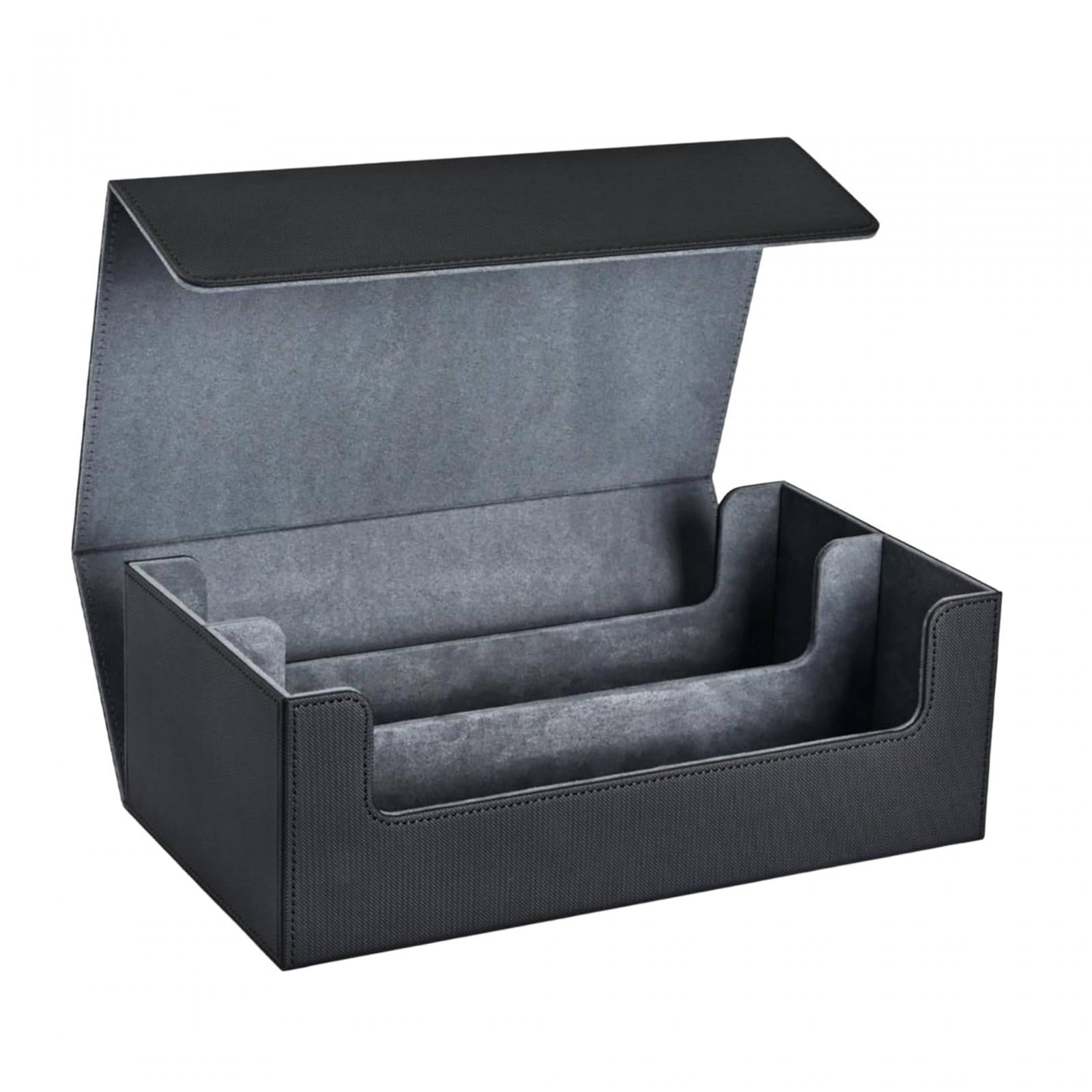 Magideal - Caja Para Más De 1200 Barajas De Cartas, Soporte Protector Para Tarjetas, Contenedor Con Cierre Para Tarjetas Negro Y Gris