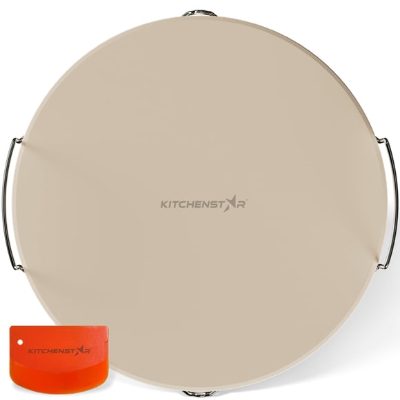 Pizza Stone KitchenStar, 40 cm, redonda, cordierita natural