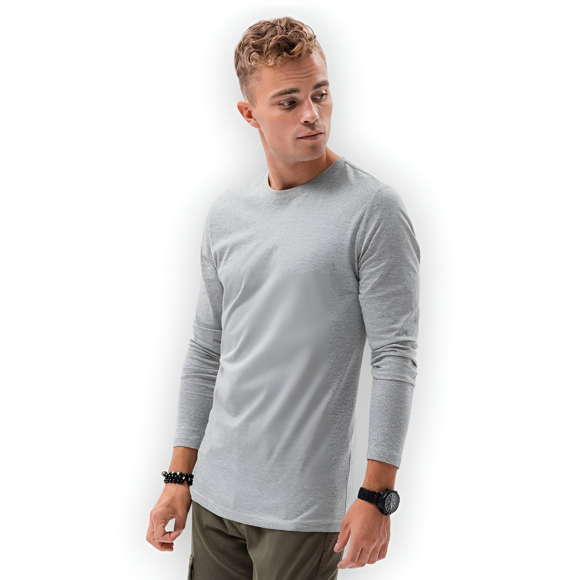 Home Fashion - Polera Hombre Manga Corta Cuello Redondo Gris Talla L