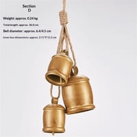 Xusx111 - Oro Metal Campanas Vintage Con Jute Cuerda Colgante, Campanas De Navidad Para La Decoración, Perfecto Para Puertas, Ventanas, Salas De Estar, Árboles De Navidad, Coronas, Jardines, Etc.