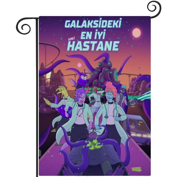 El Segundo Mejor Hospital de la Galaxia-bandera de jardín temática. Regalo perfecto para fans, amigos y familiares, ideal para actividades al aire libre y decoración de fiestas.28CM*45CM