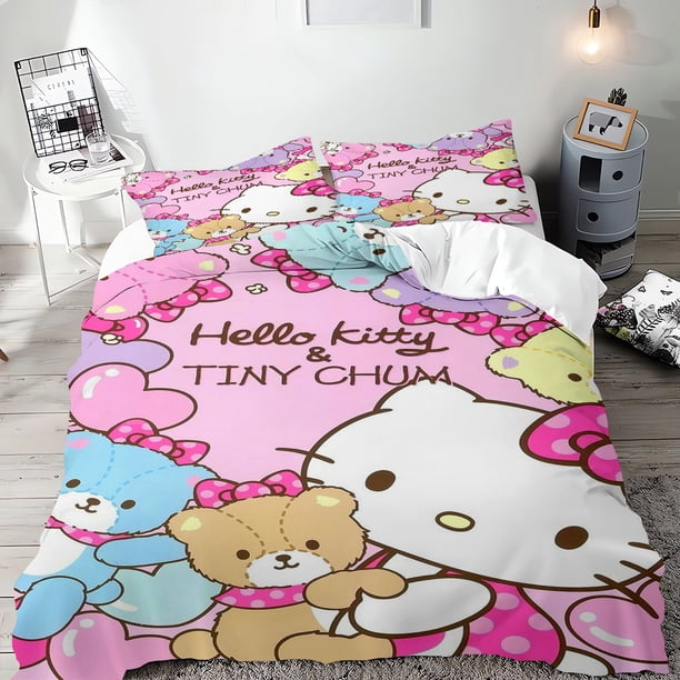 Hello Kitty Duvet Cover Bedding Quilt Cover Set Needlework Pillowcase Quilt Cover Multi-size 3d Printing Single Double Bed