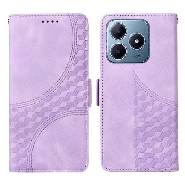 Carcasa FOXDOCK Realme C63 de cuero PU, diseño acolchado clásico, protección contra caídas y rayones