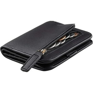 Veat00L - Cartera Mujer Pequeño Con Rfid Bloquea, Mini Monedero Bifold Para Tarjetas, Billetera De Piel Plegable Con Bolsillo, Tarjetero Minimalista Con Ventana De Identificación Para Chica Mujer