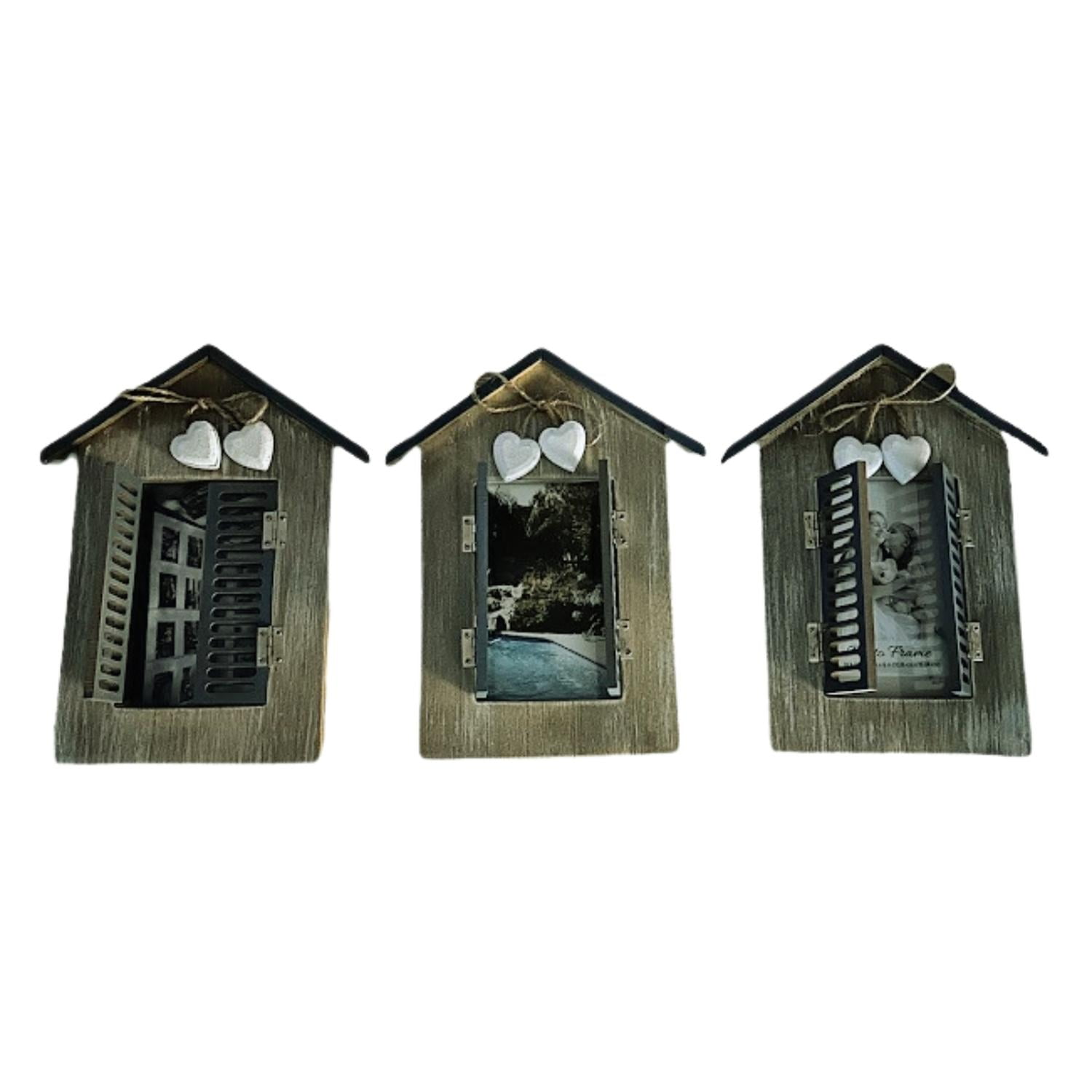 Homastti - Pack 3 Marcos Foto Portarretrato Casita Corazon Azul