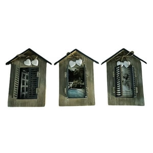 Homastti - Pack 3 Marcos Foto Portarretrato Casita Corazon Azul Azul